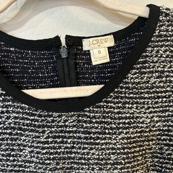 J.Crew Women's Black White Tweed Wool Blend Sleeveless Fit Flare Dress Size 6 - Picture 2 of 6